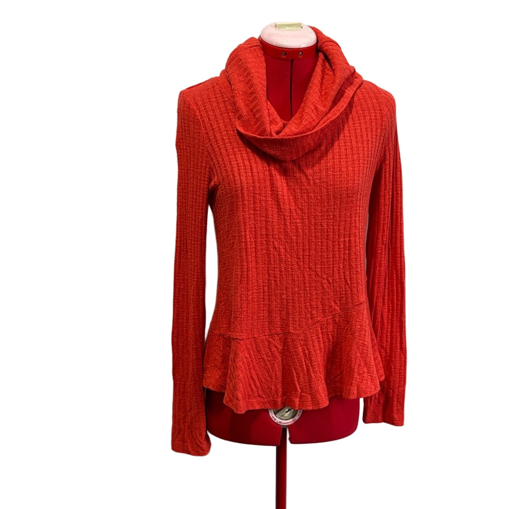 Maeve Red Cowl Neck Long Sleeve Top SM108